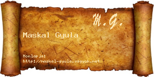 Maskal Gyula névjegykártya
